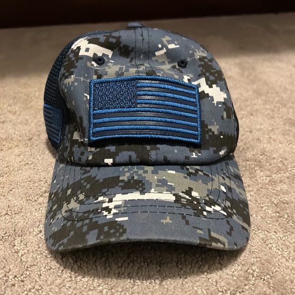 Blue digi camo Velcro hat - Picture 2 of 6
